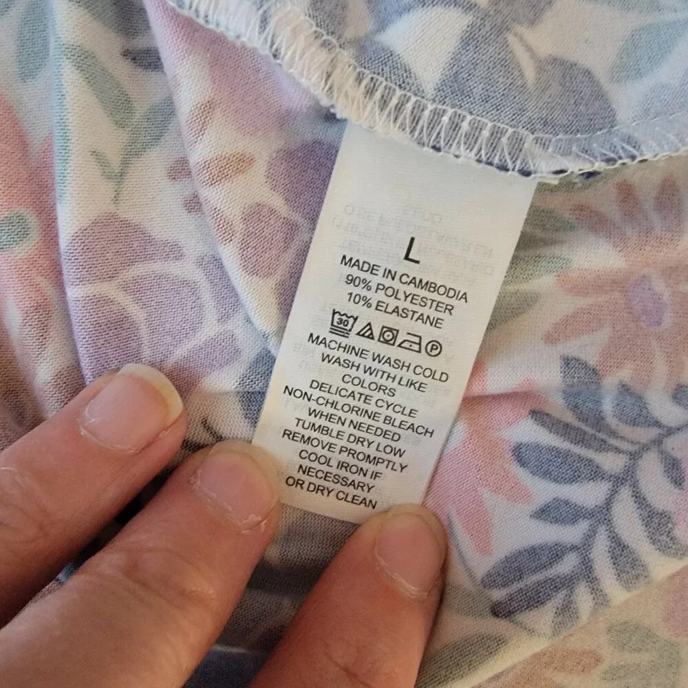 Kate Spade New York Black Label Spring Floral Pajama Top Short Sleeve